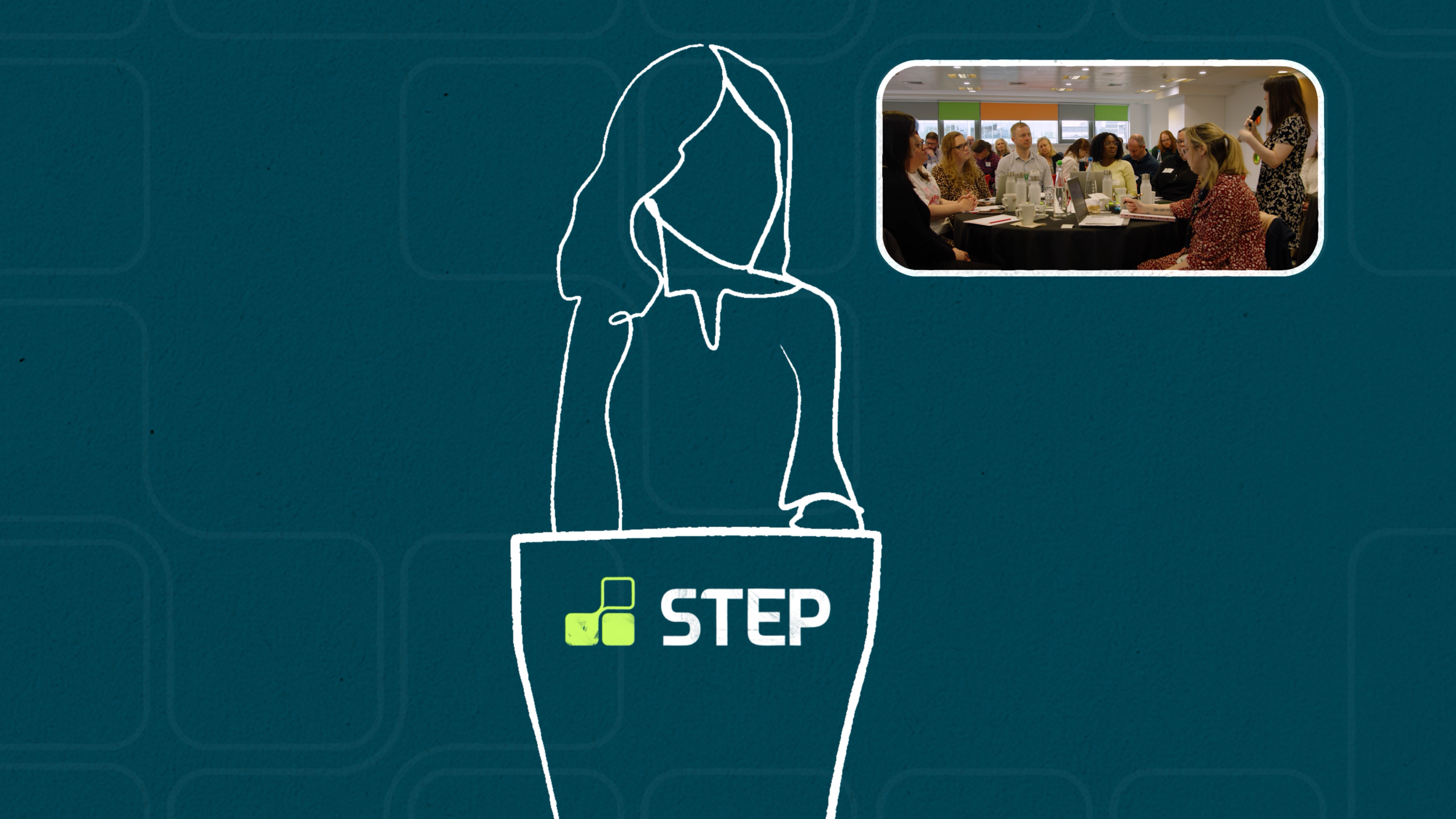 Illustration of woman at podium for STEP